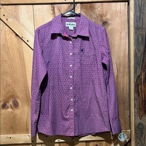 Ariat Women's Pink Geometric Button Down Shirt